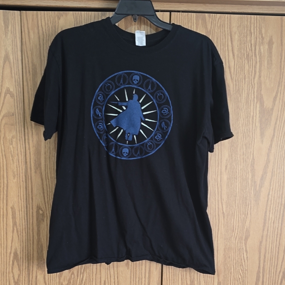 Gildan Black Tee with Blue Graphic